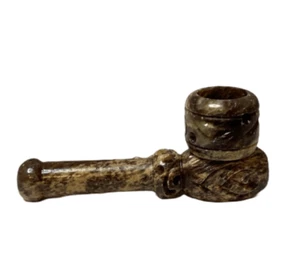 Small Maple Syrup Carved Marble Stone Pipe | 3" - Picture 1 of 3