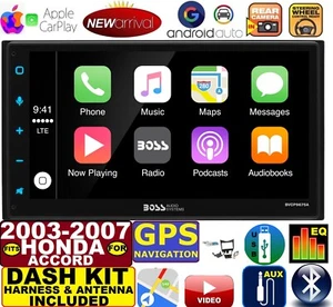 FITS/FOR 03-07 HONDA ACCORD CD/DVD BLUETOOTH GPS NAVI APPLE CARPLAY ANDROID AUTO - Picture 1 of 10