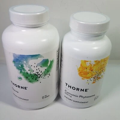 Thorne Curcumin Phytosome 1000mg 120 Cap & Glycine 1000mg 250 Cap Combo Exp 2026 - Image 1 of 4