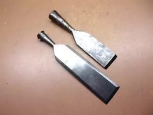 2 Vintage Wide Chisels Hibbard-Spencer-Bartlett Co. 2" & Unbranded 1 11/16" LQQK - Picture 1 of 11
