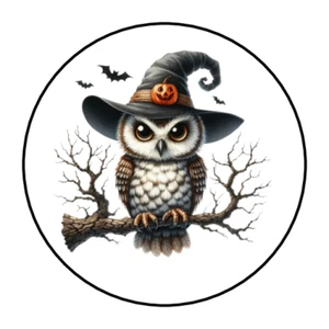30 Halloween Eule Aufkleber Etiketten Umschlag Siegel Party Gastgeschenke - Bild 1 von 2