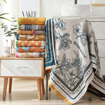 100% Cotton Bath Towel Super Soft Quilt Blanket Adult Nap 6 Layers Gauze Blanket - Image 1 of 4