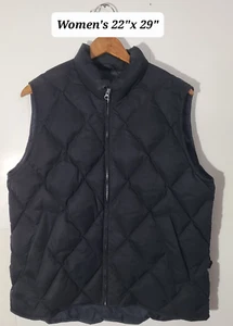 Eddie Bauer Black Quilted Goose Down Fill Women's Size Medium Puffer Vest - Picture 1 of 5