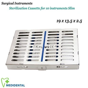 Cassette de esterilización quirúrgica de 10 instrumentos bandeja de sujeción delgada odontología CE - Imagen 1 de 2
