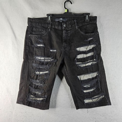 Jordan Craig Legacy Edition Corto Uomo 38x13 Tag 36 Nero Denim Invecchiato Strappato