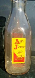 Vintage GESNER & MacRorie All Jersey Farm Dairy Glass Milk Bottle HEUVELTON NY - Imagen 1 de 5
