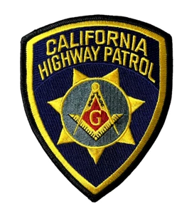 PATRULLA DE CARRETERAS DE CALIFORNIA MASÓNICA (∴) PARCHE POLICÍA HOMBRO INSIGNIA - Imagen 1 de 3
