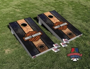 Motor Cycles Wood Cornhole Board Vinyl Wrap Skins Laminated Sticker Set Decal - Picture 1 of 5