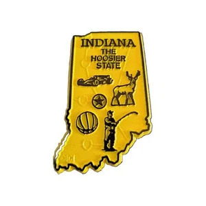 Indiana "The Hoosier State" Goma Nevera Mapa Imán - ¡Nuevo, De Colección!! - Imagen 1 de 1