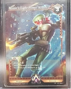 Tarjeta promocional Alpha Clash TCG Kickstarter | MOXIE'S LIGHT POWER ARMOR | CASI NUEVO - Imagen 1 de 4