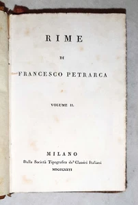 Reime von Francesco Petrarca. Band II - Mailand, 1826 - Bild 1 von 5