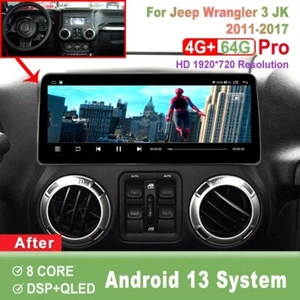 12.3 inch Screen Android Car Radio For Jeep Wrangler 3 JK 2011-2017 Head Unit - Picture 1 of 8