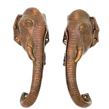 thai elephant head pull handles vintage door brass pair installation home decor