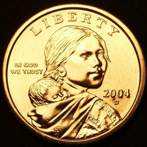 2004 D Sacagawea Dollar US Mint Coin in "Brilliant Uncirculated" Condition! Cover