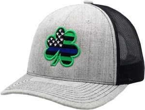 Blue Line Shamrock Irish Snapback Mesh Heather Grey/Black - Picture 1 of 3