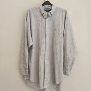Ralph Lauren Mens blue stripe shirt size xl, pit to pit 26 inches. - Picture 1 of 5