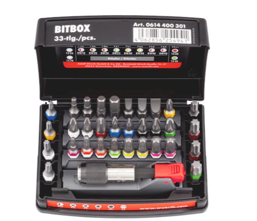 Würth Bitbox C 6,3 (1/4) mit Bithalter Set 1 - 33-teilig (0614400301)