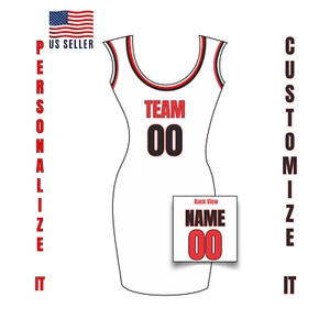 Custom Jersey Dress for Adults – Girls Basketball Name & Number Jersey Dress, La - Picture 1 of 91