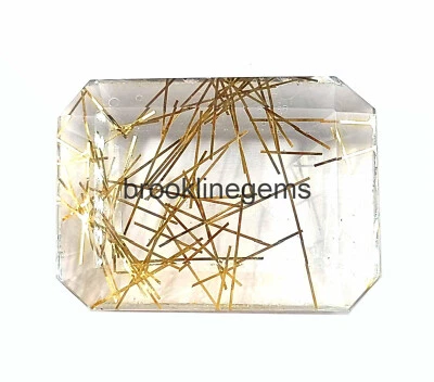 Golden Rutilated Quartz 161 Ct Emerald Shape EGL Certified Loose Gemstone 4JUN - Image 1 of 4