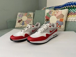 Nike Air Max 1 Golf Shoes US Sz 14 University Red White Gray AQ0863-100 - Picture 1 of 11