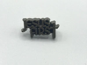 JESUS FIRST Vintage Script Lapel Pin 3/4" Long Religious  A1 - Picture 1 of 5