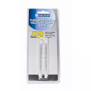 2x500W Lamps Tungsten Halogen Floodlight Worklight Flood Work Light Globes 118mm - Picture 1 of 2