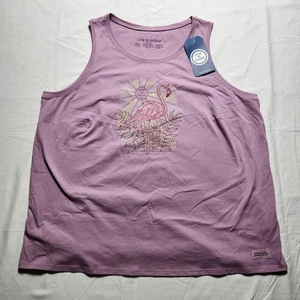 NWT Life is Good Womens XXXL Crusher Tank Dreamy Flamingo Tank Top Violet Purple - Picture 1 of 9