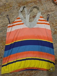 NWT Lane Bryant Women's Plus Striped Multicolor Racerback Sexy Tank Size 16 - Picture 1 of 8