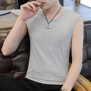 Simple Street Dating Tank Tops Male Bodyshaper Men Bodyshaper Mesh Underwear - Picture 1 of 18