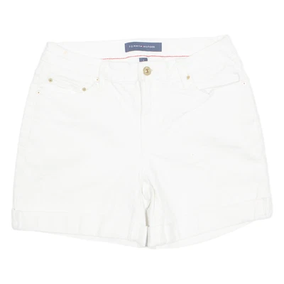 TOMMY HILFIGER Turn Up Womens Denim Shorts White S W27 - Image 1 of 4