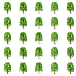 25pcs Miniature Willow Model Trees Train Railroad Mini Layout Scenery Landscape - Picture 1 of 15