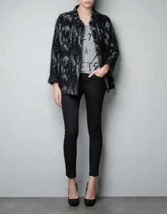 ZARA STUDIO GREY ANGORA WOOL JACKET COAT SIZE M (ONE SIZE) NEW EXCLUSIVE - Picture 1 of 3