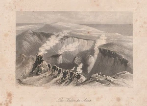 c1860 Krater des Ätna Etna Sizilien Vulkan Stahlstich-Ansicht - Picture 1 of 1