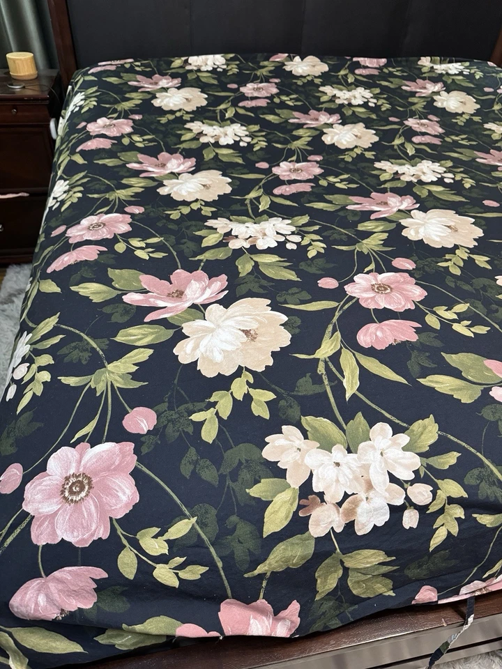 Funda nórdica IKEA Blekfryle negra floral algodón tamaño king 102"x 86" Foto 1 de 4