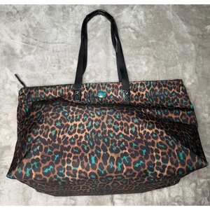 Coach Ocelot Jade Black Animal Print Extra Large Packable Nylon Tote - Picture 1 of 11