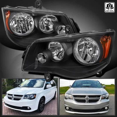 Fits 2011-2018 Dodge Grand Caravan 2008-2016 Chrysler Town & Country Headlights - Image 1 of 4