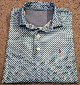 Johnnie-O Cab Performance Harbor Town Golf Links Lake Blue Polo Men's Small - Picture 1 of 7