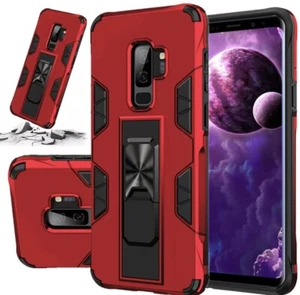 Red Shockproof Case For Samsung Galaxy S9 Plus Kickstand Hard phone Cover - Picture 1 of 1