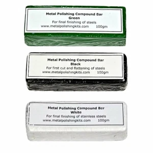 Metal Polishing Compound Bars Green White Black Steel Stainless Steel +/- 100g - Picture 1 of 8