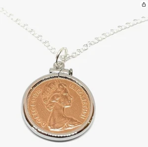 50th Birthday Anniversary One pence Solid Cinch Pendant Silver Plated Mount - Picture 1 of 2
