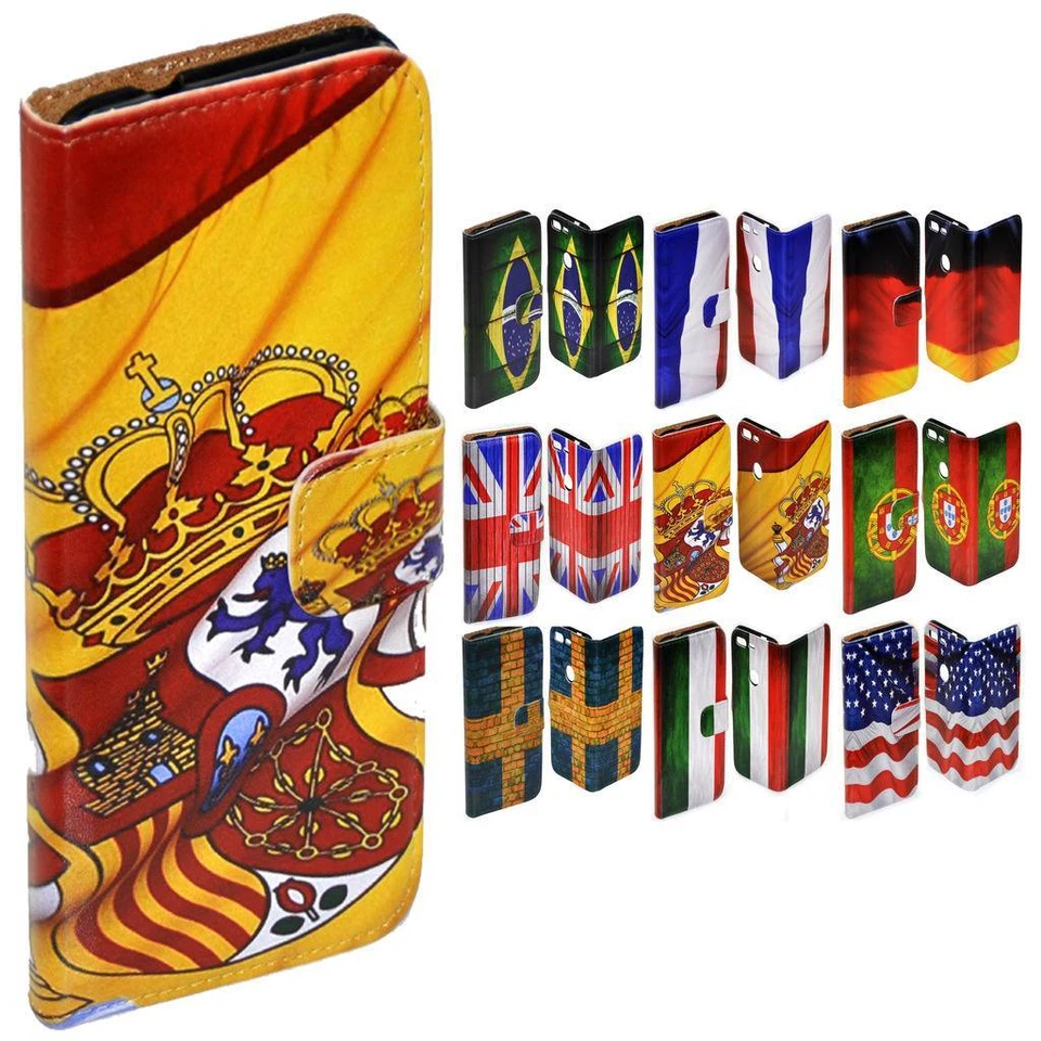 Para Huawei Serie - Cartera con Estampado de Bandera Nacional Funda Abatible Teléfono Móvil Cubierta #1 Foto 1 de 1