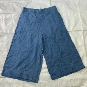 MADEWELL Pantaloni donna Chambray Huston gamba larga pull-on crop taglia XL - Foto 1 di 7