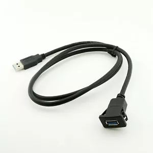 100cm Car Dashboard Flush Mount USB 3.0 A Socket Extension Lead Panel Cable Cord - Picture 1 of 5
