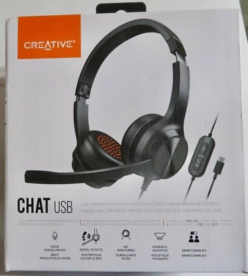 Creative Labs Chat On-Ear USB Headset - EF0980 - NEW - Image 1 of 4