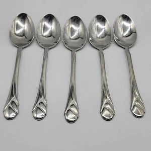 5 Mikasa SWEET PEA GERALD PATRICK Place Soup Spoons Flatware *spotting - Picture 1 of 18