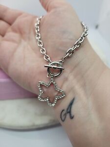 Silver Plated Fob Chain Bracelet With A Star Charm