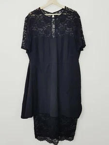 ASOS Womens Size 22 or US 18 Black Lace Short Sleeve Dress - Picture 1 of 5