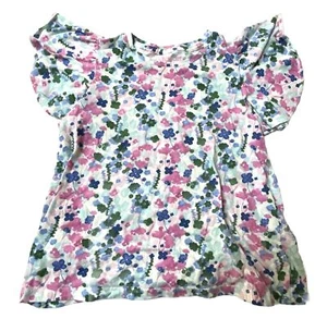 Crewcuts J Crew Girls Large 10-11 Floral Ruffle Short Sleeve Top - Picture 1 of 3