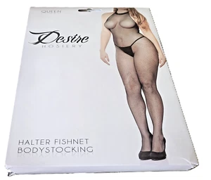Queen Size (170-245lb) Fantasy Lingerie Halter Fishnet Open Back Bodystocking - Picture 1 of 2