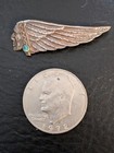 Western Airlines Stewardess Hat Badge Silver Pin Turquoise Indian John Hartman